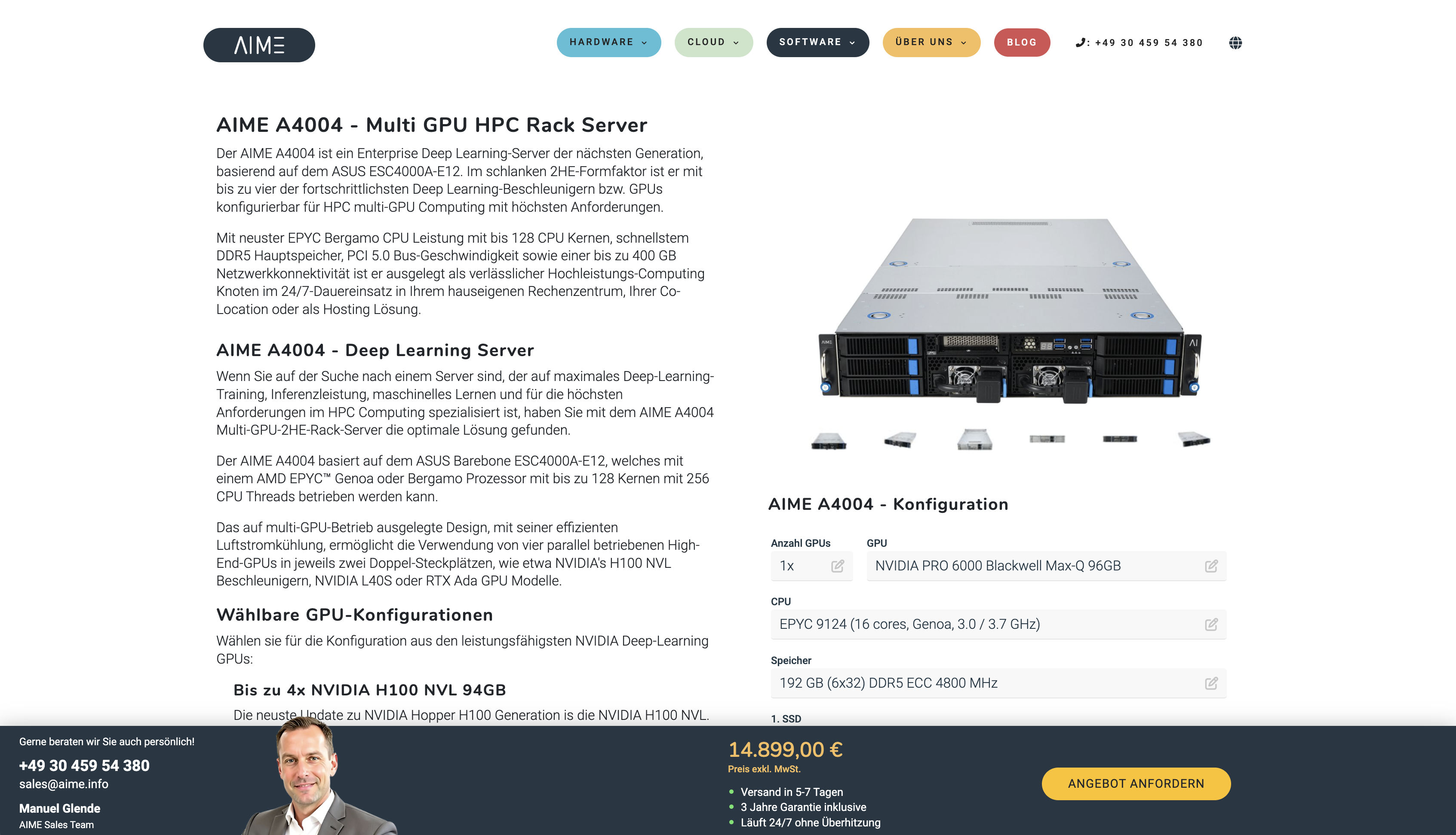 AIME 1x RTX 6000 Pro