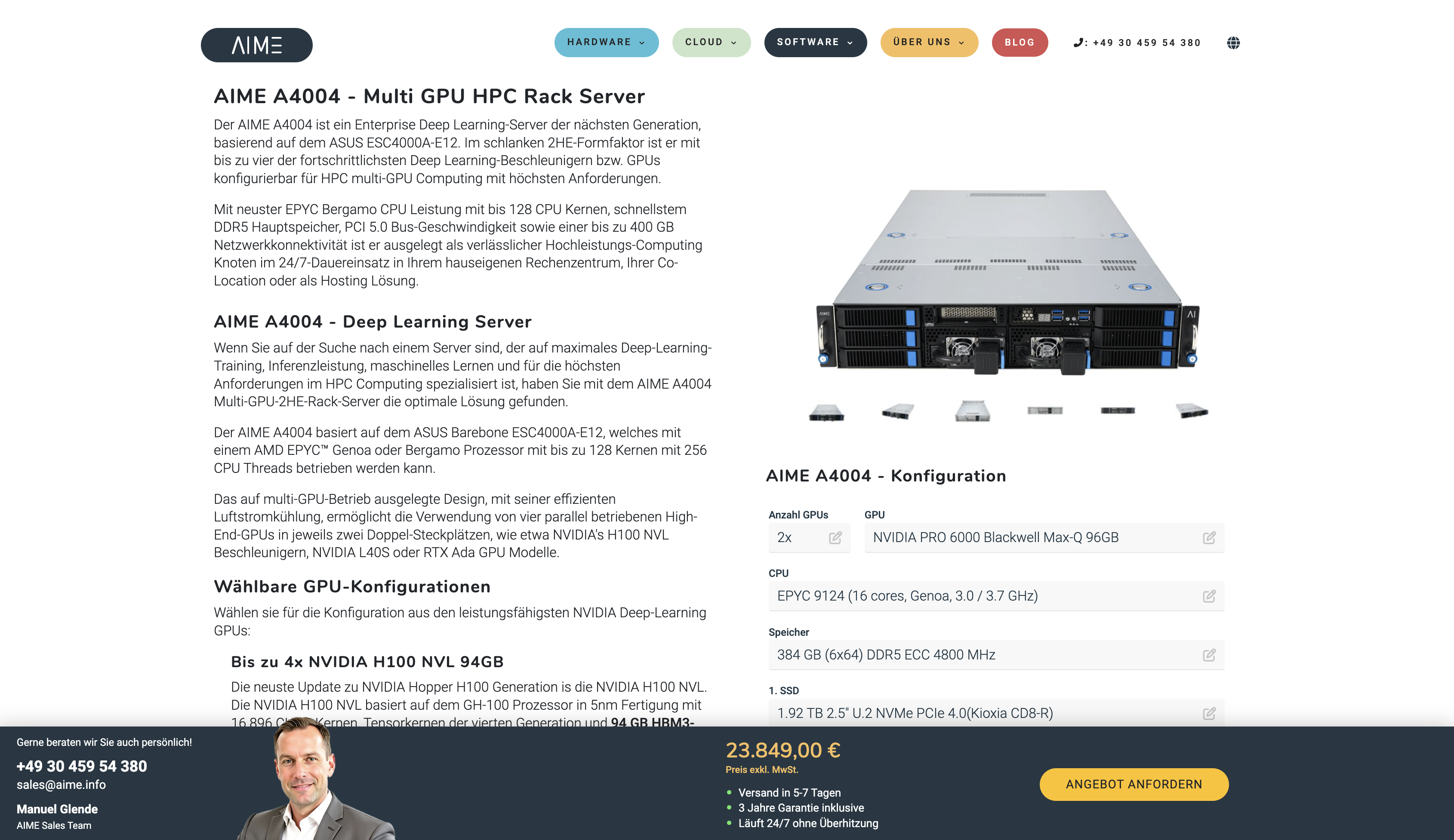 AIME 2x RTX 6000 Pro