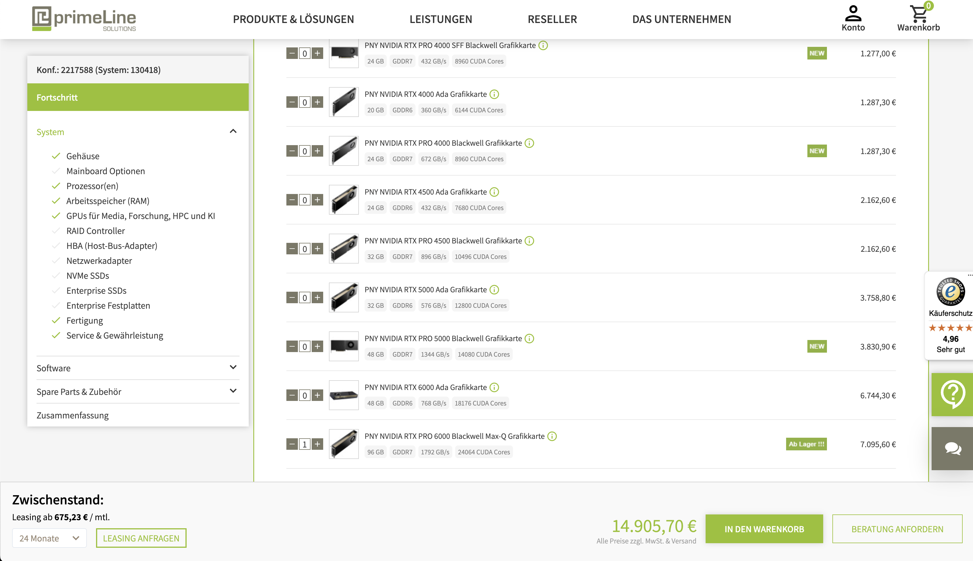 primeLine 1x RTX 6000 Pro